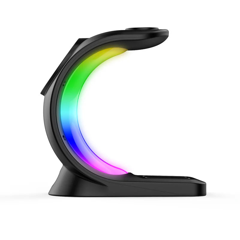 Ultimate 4-in-1 Magnetic Wireless Charger - Fast Charging Station for iPhone, AirPods Pro, and Apple Watch with Ambient Light