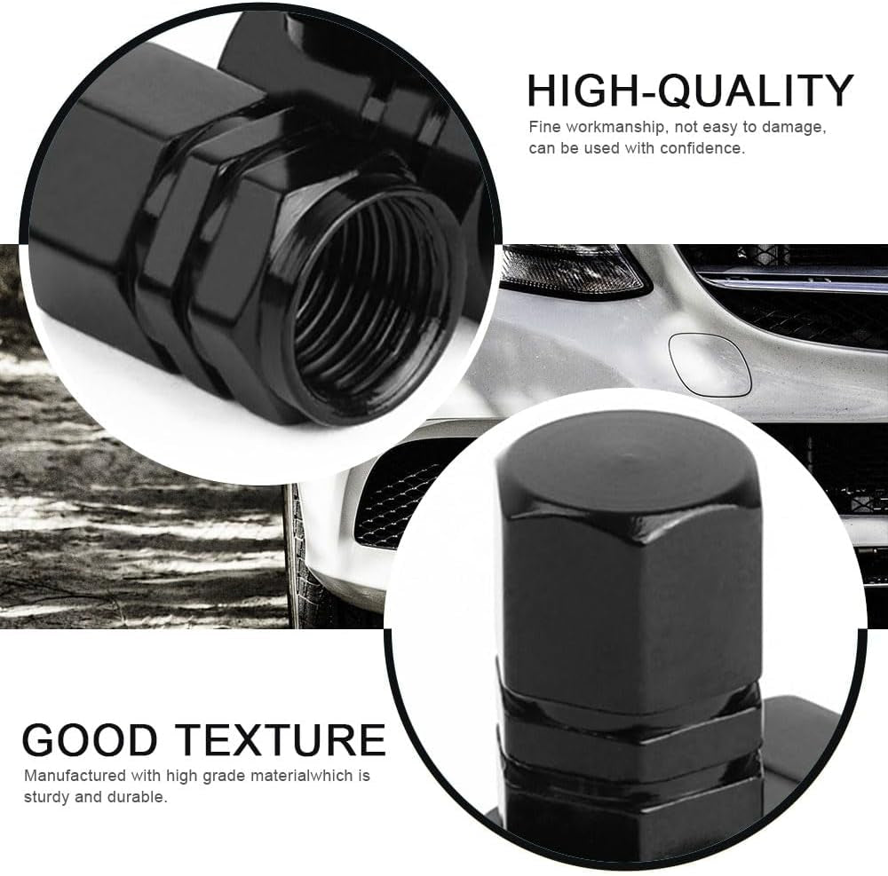 4 Pcs Car Tyre Valve Caps Universal Aluminum Tire Valve Stem Caps Hexagon Valve Covers Replacement Car Dust Caps Suitable for Car Tires