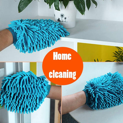 4 Pcs Car Wash Mitts, Double Sided Microfiber Car Wash Mitts Super Absorbent Microfibre Gloves Microfibre Cloth for Car Cleaning Household Cleaning（Random Color）