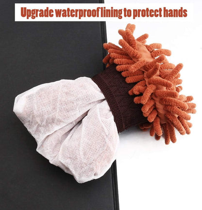 4 Pcs Car Wash Mitts, Double Sided Microfiber Car Wash Mitts Super Absorbent Microfibre Gloves Microfibre Cloth for Car Cleaning Household Cleaning（Random Color）